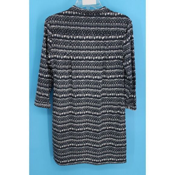 Ellie Kai Women's Dress Long Sleeve Split V-Neck Geometric Stretch Size 4 - Picture 3 of 5